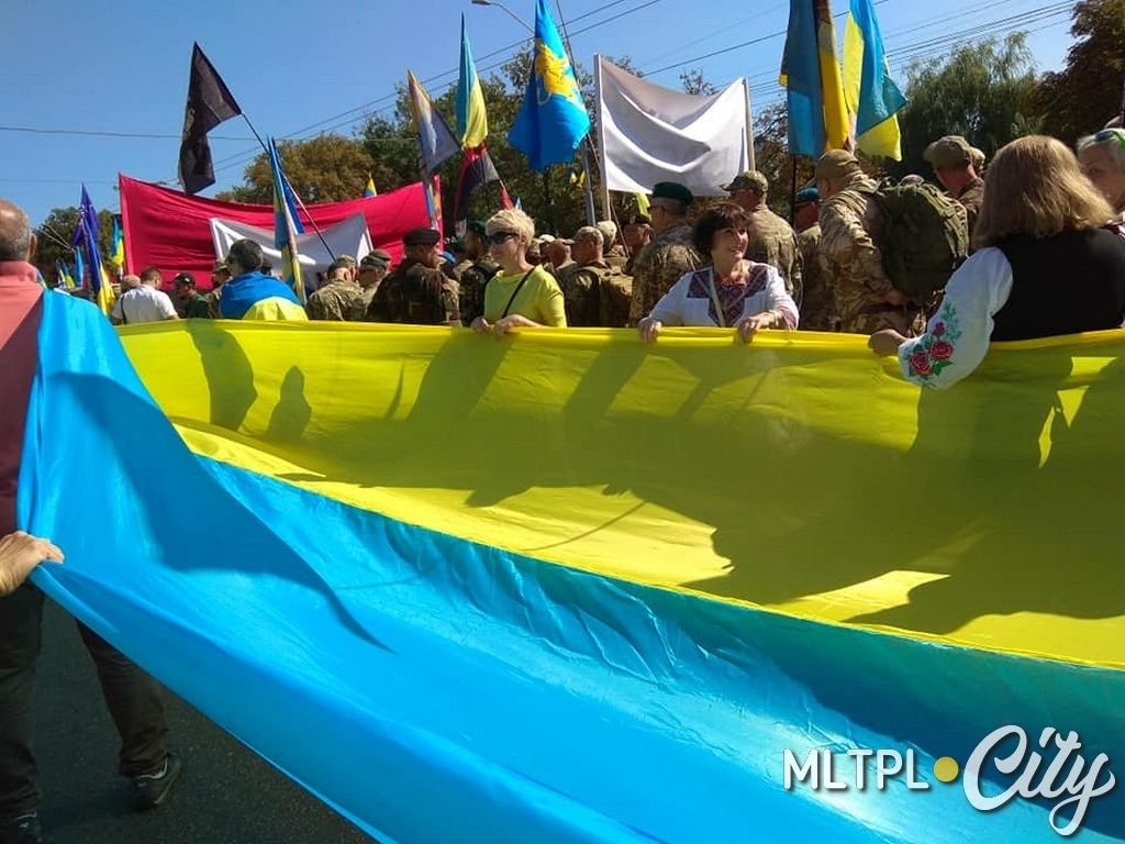 Государственные флаги были главным украшением колонны участников