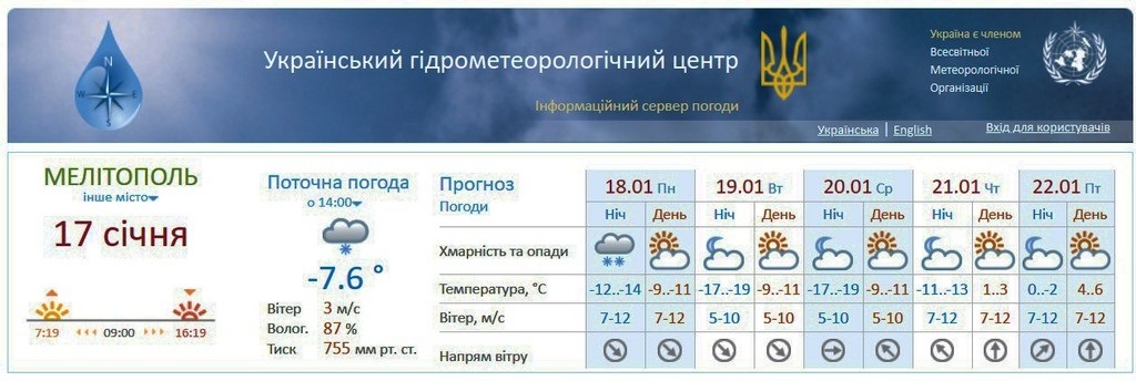 В ближайшие три дня в Мелитополе сохранятся сильные морозы