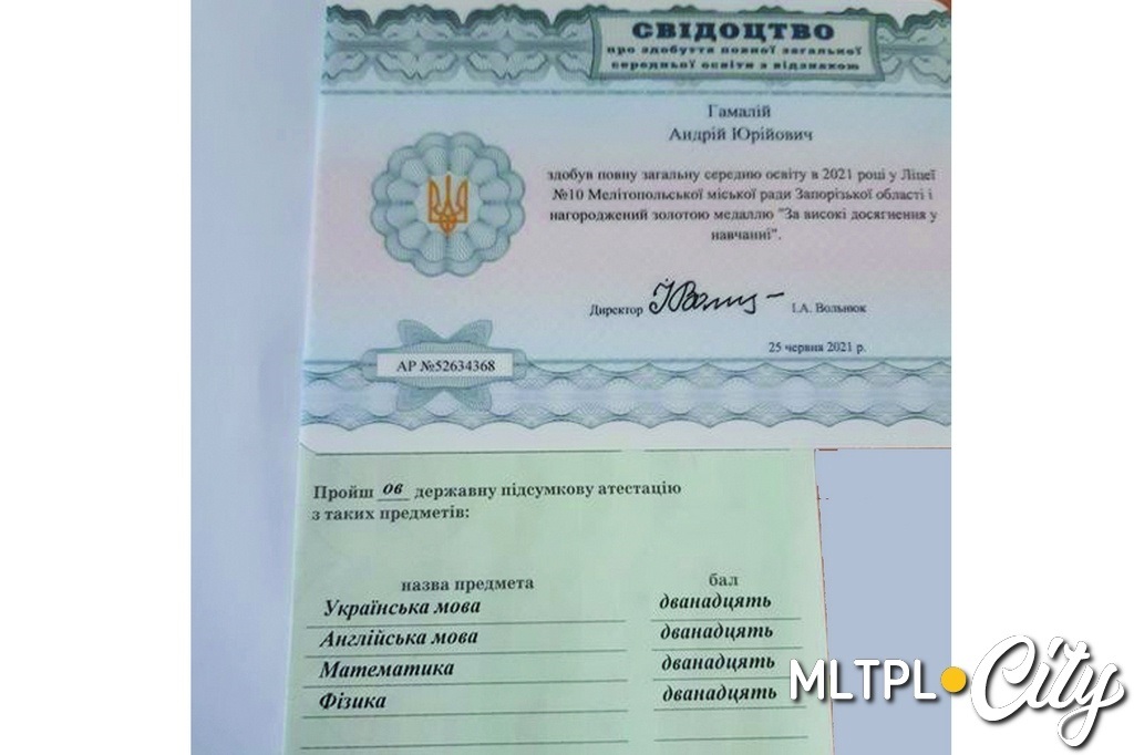 Четыре высшие оценки Андрея Гамалия 