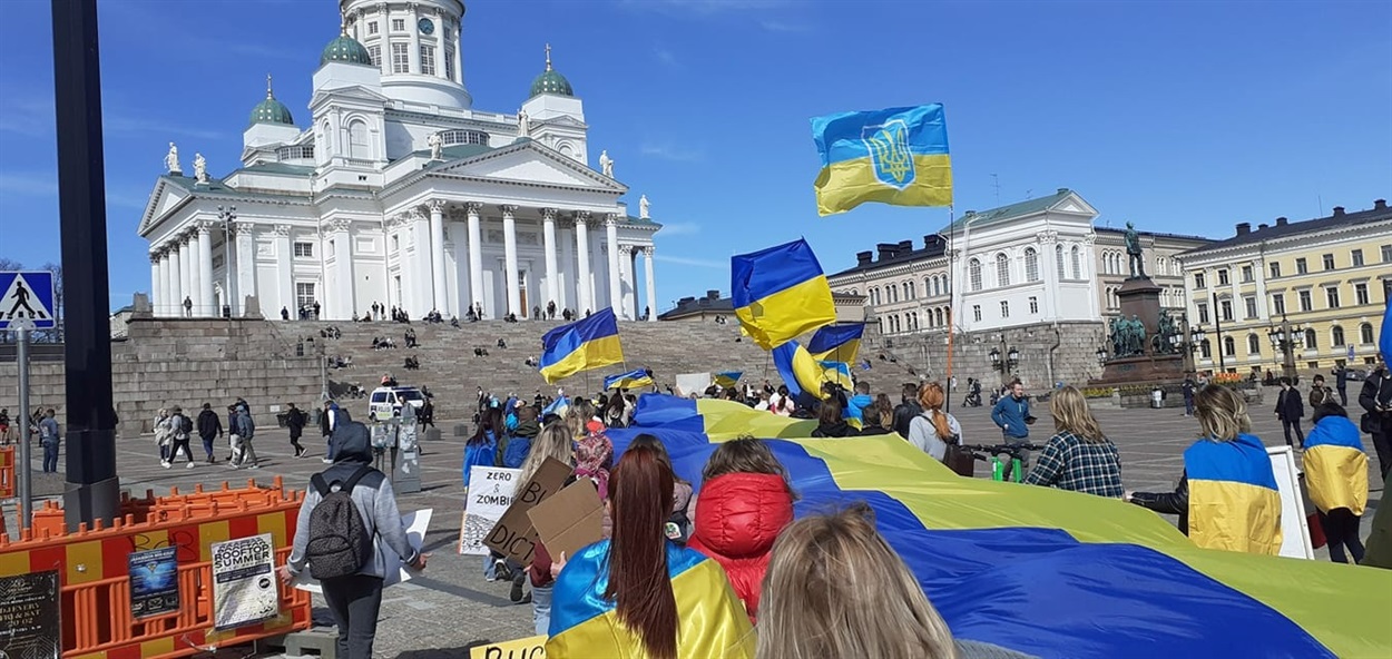Українська демонстрація в Фінляндії.