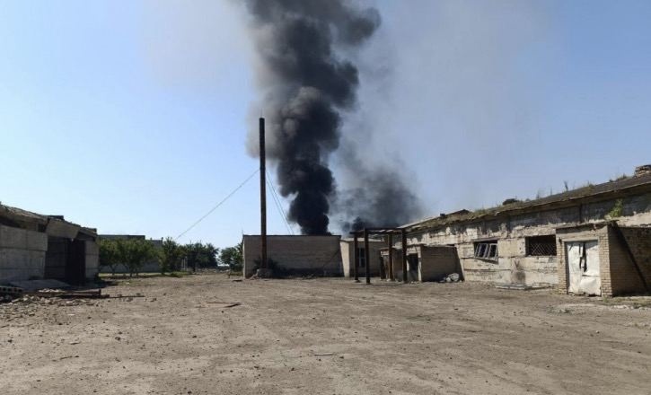 Пожежа на так званих медичних складах російських військових в тимчасово окупованій Якимівці Мелітопольського району, 4 липня 2023