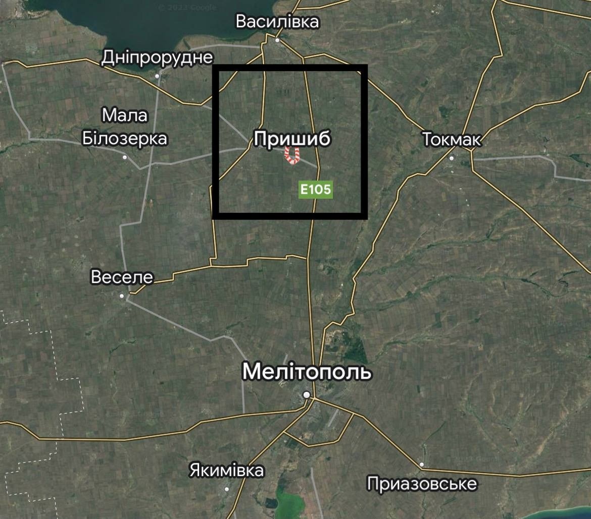 Селище Пришиб на картах