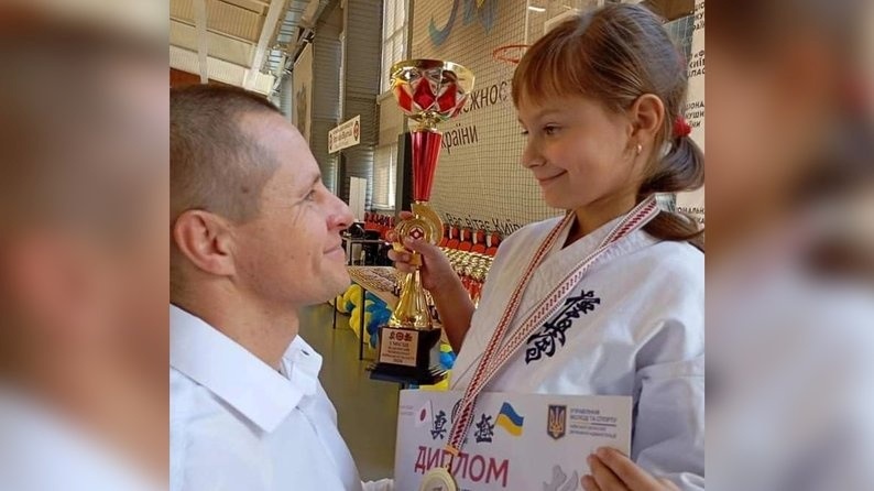 Алла Виниченко разом зі своїм батьком та тренером Євгеном Виниченком